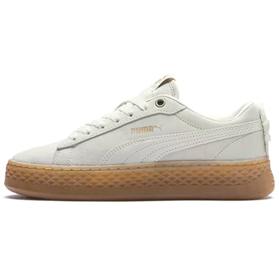 Puma Smash Series Skateboarding Shoes Women's Low-top White/Gold
