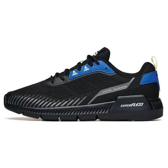 ANTA Running Shoes Men Low-Top Black/Royal Blue/Fluorescent Light Green