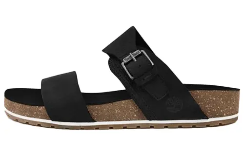Timberland Malibu Waves Flat Rubber Sole Slip Resistant Slide Slippers Women's Black