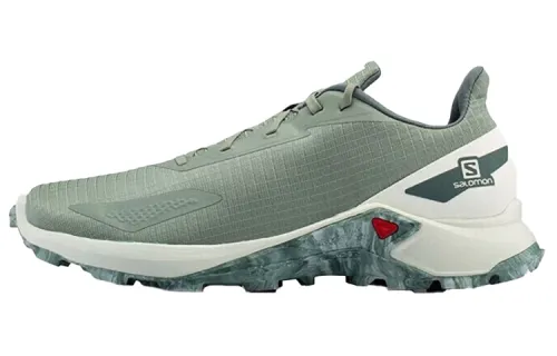 SALOMON ALPHACROSS Slip Resistant, Abrasion Resistant, Breathable Low top Casual Shoes Men's Gray Green