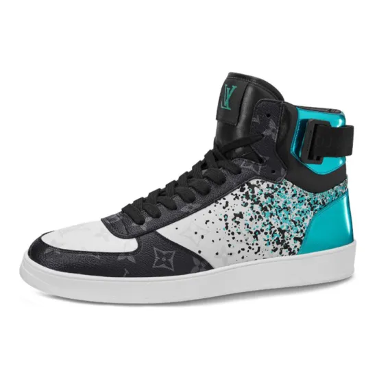 LOUIS VUITTON Rivoli Ankle Sneakers 'Metallic Blue With Black Monogram'