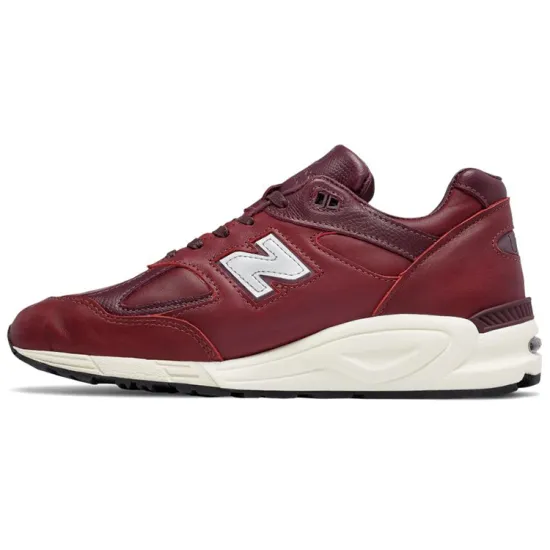 New Balance NB 990 V2 Running Shoes Men Low-top Burgundy/White