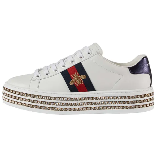 GUCCI Ace Skateboard Shoes Women's Low-Top White