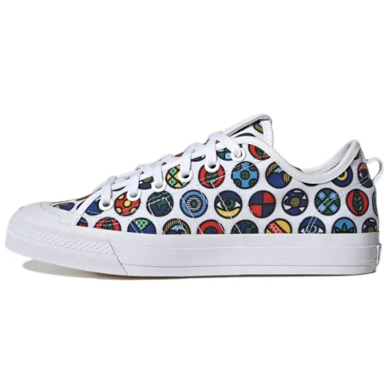 Adidas Originals NIZZA Series Skateboard Shoes Unisex Low-top White/Blue/Red