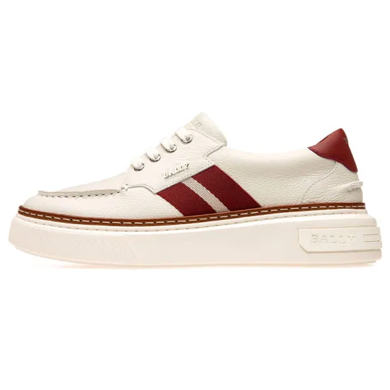 BALLY Skateboard Shoes Men Low-Top White/Red