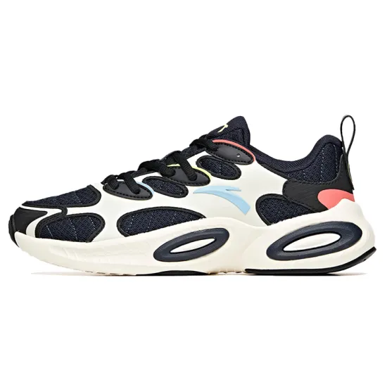 ANTA Running Shoes Women's Low-Top Dark Blue, Black, Ivory, White