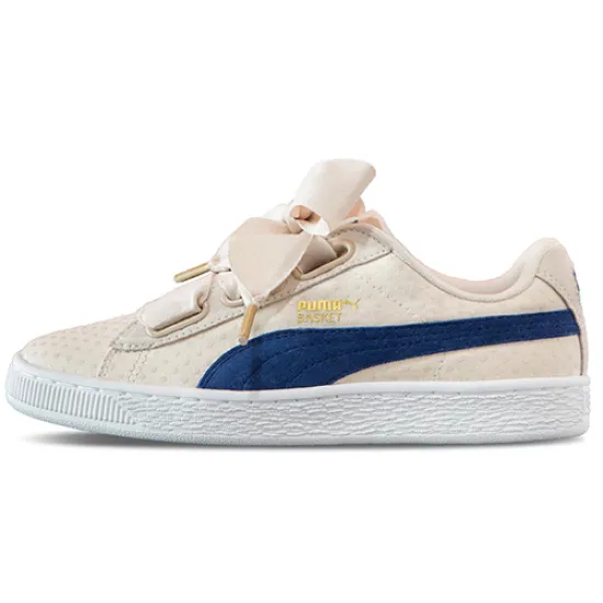 Puma Basket Heart Denim Oatmeal Twilight Blue Women's