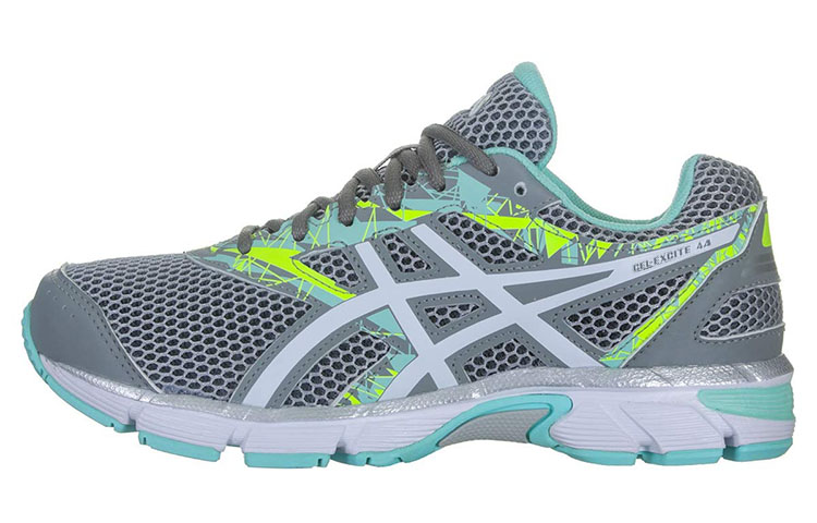 Asics Gel Excite 4 Abrasion Resistant Breathable Low top Running Shoes Women's Gray Yellow