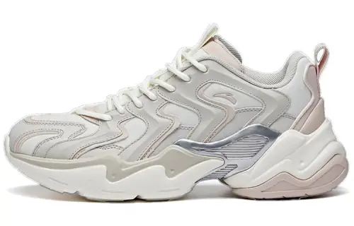 ANTA Chunky Sneakers Women's Low Top Ivory White/Shade 1 Gray/Lotus Gray