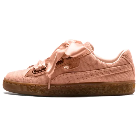 Puma Basket Series Skateboarding Shoes Women's Low-top Pink/Brown