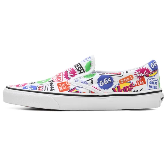 Vans Slip-on Skateboarding Shoes Unisex Low-top White/color