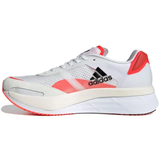 Adidas Adizero Boston 10 White Black Solar Red