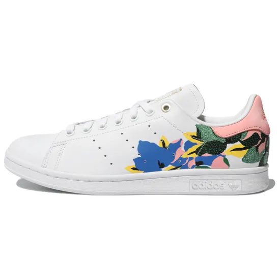 Adidas Originals STAN SMITH Collection Skateboard Shoes Women's Low-top White/Blue/Pink