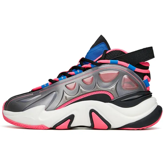 ANTA Casual Shoes Men Mid Top Black/Palace Blue/Fluorescent Digital Pink