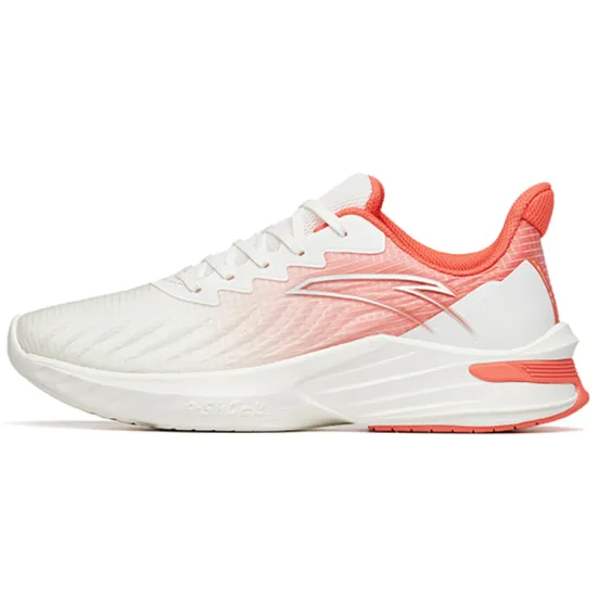 ANTA DuCi1 Running Shoes Women's Low-Top Ivory White/Sunrise Red
