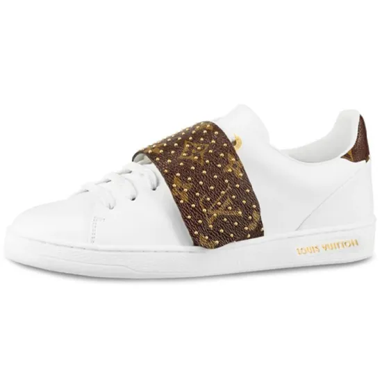 LOUIS VUITTON Lv Frontrow Sports Shoes White/Brown Women's