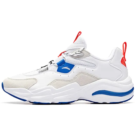 ANTA Chunky Sneakers Men Low Top ANTA White/True Blue/Neon Bright Dark Red