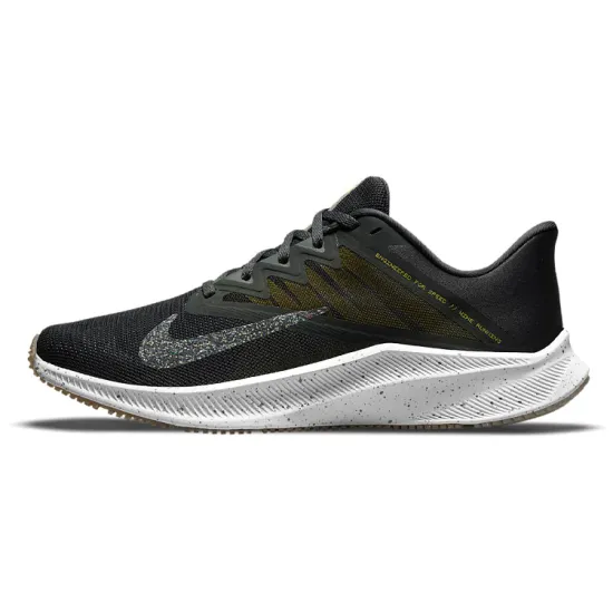 Nike Quest 3 Running Shoes Men Low-top Dark Soot / High Voltage Electric Yellow / Iron Ash / Wolf Ash