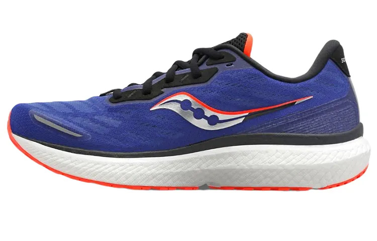 Saucony Triumph 19 Fabric Cushioning Slip Resistant Abrasion Resistant Low top Marathon Running Shoes Men's Blue White