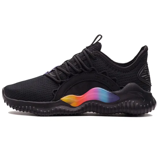 ANTA Running Shoes Women's Low-Top Black/Fluorescent Dark Red