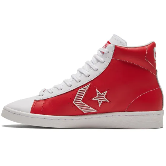Converse Cons Pro Leather Skateboarding Shoes Unisex High-top Red And White