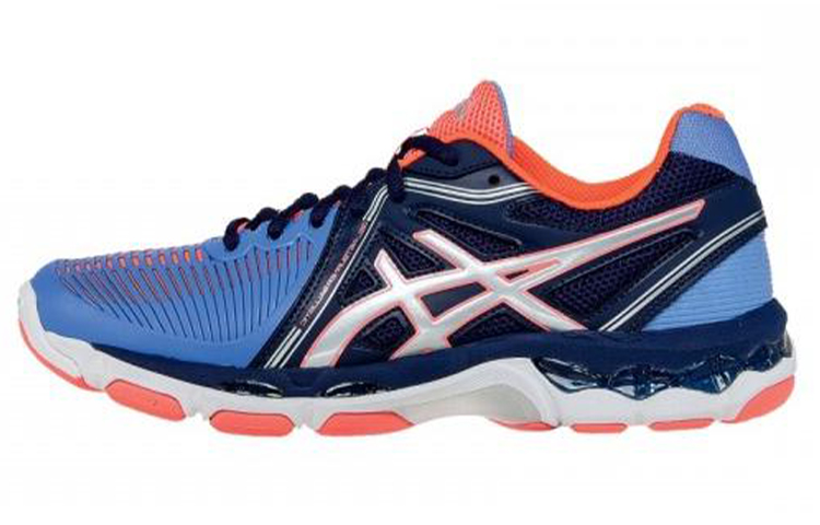 Asics Gel Netburner Ballistic Low top Running Shoes Women's Blue Orange Patchwork