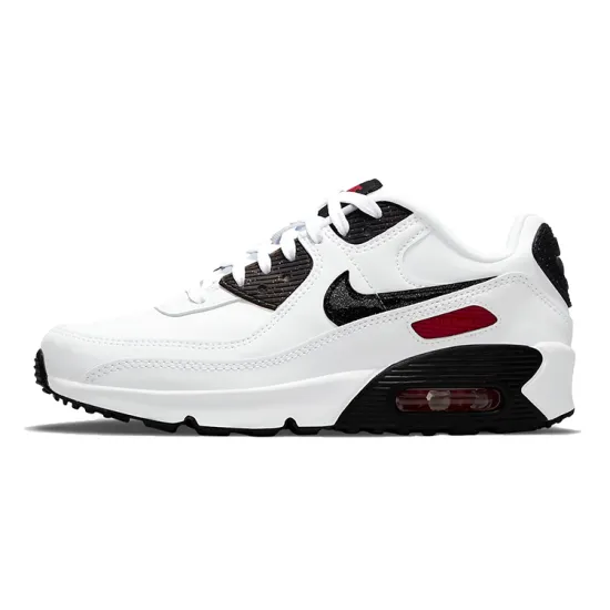 Nike Air Max 90 LTR White Black Red GS