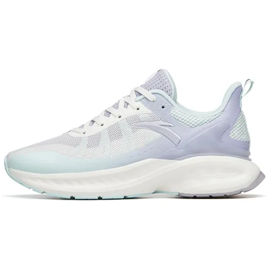 ANTA Running Shoes Women's Low-Top Ivory White/Ice Pink Blue/Light Purple Gray