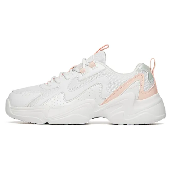 ANTA Chunky Sneakers Women's Low-Top ANTA White/Baby Pink