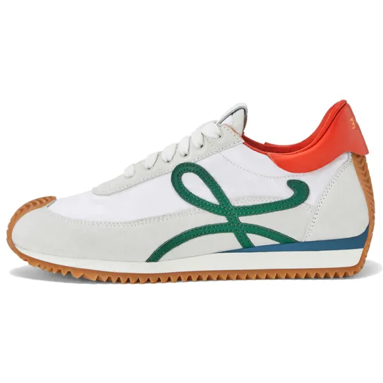 LOEWE Flow Runner Casual Shoes Men Low Top White/Green/Orange
