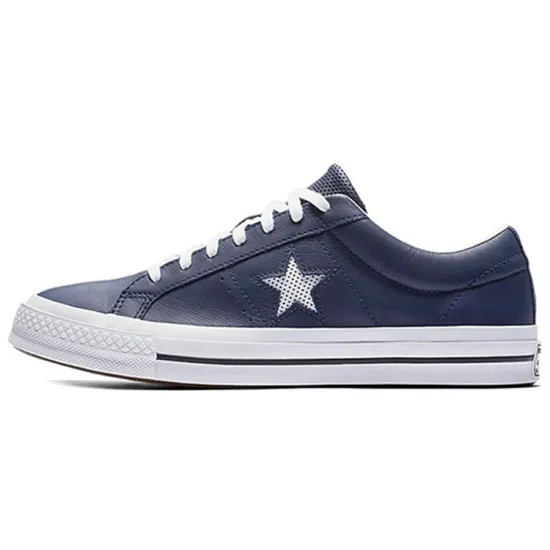 Converse One Star Perforated Leather Low Top Navy