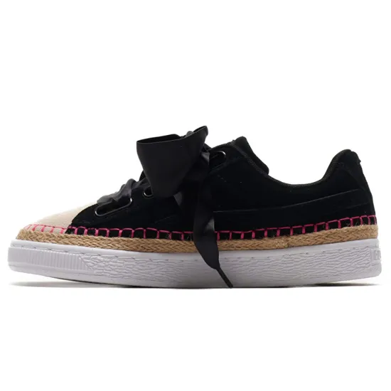 PUMA Suede Skateboarding Shoes Women's Low-top Black/Pink