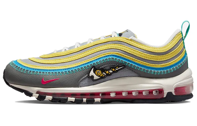 Nike Air Max 97 Low top Casual Running Shoes Men's Gray Yellow Recyclable Material