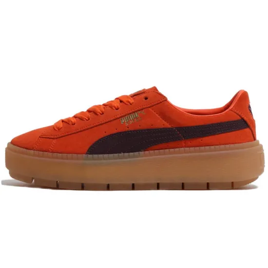 PUMA Suede Skateboarding Shoes Women's Low-top Orange