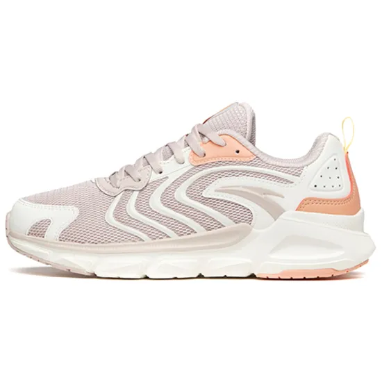 Anta Running Collection Breathable Lightweight Low-Top Running Shoes Women's Gray White Pink