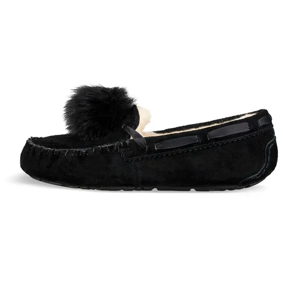 UGG Ansley Bow Glimmer Fleece Lined Shoe Black Women's