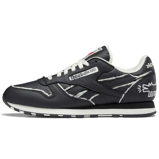 Reebok Classic Leather Keith Haring Pure Grey Chalkboard Dog