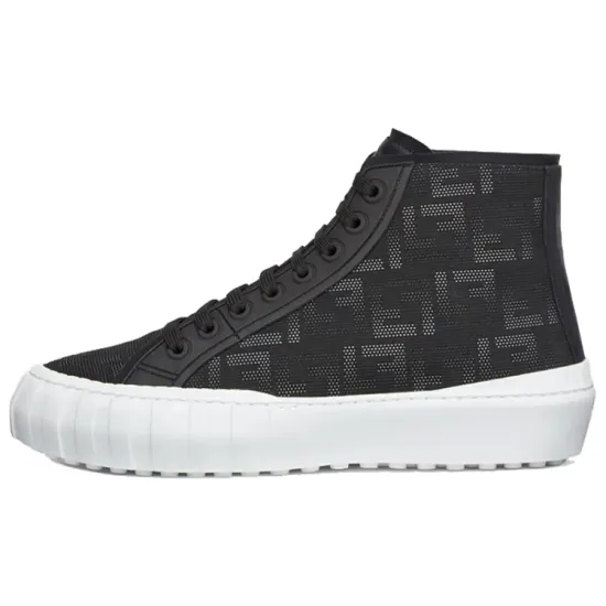FENDI Force Skateboard Shoes Men High-Top Black