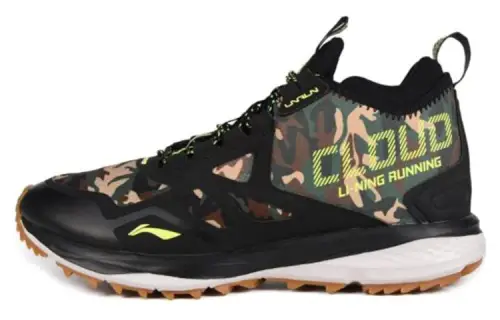 Li Ning Mid top Running Shoes Men's Black Green