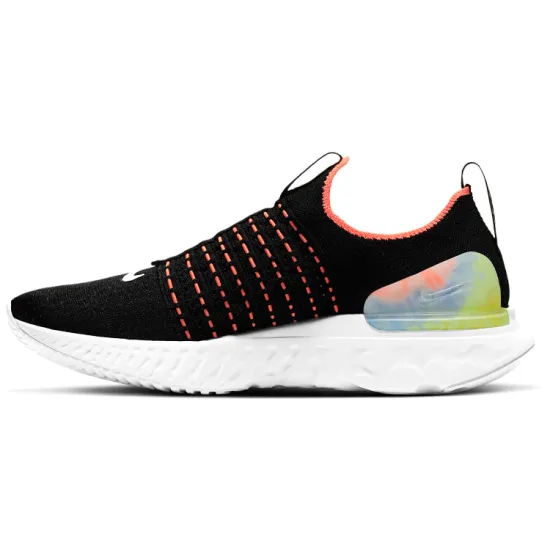 Nike React Phantom Run Flyknit Premium Black Bright Mango Women's