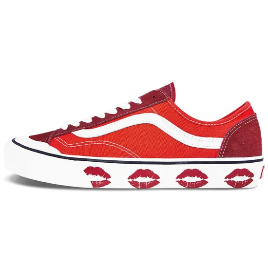 Vans Style 36 Skateboarding Shoes Unisex Low-top Red/White