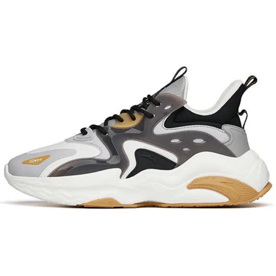 ANTA Casual Shoes Men Low-Top Ivory White/Cloudy Gray/Stone Gray