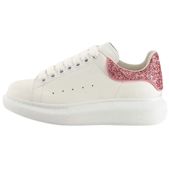 Alexander McQueen Oversized White White Pink Glitter Women's