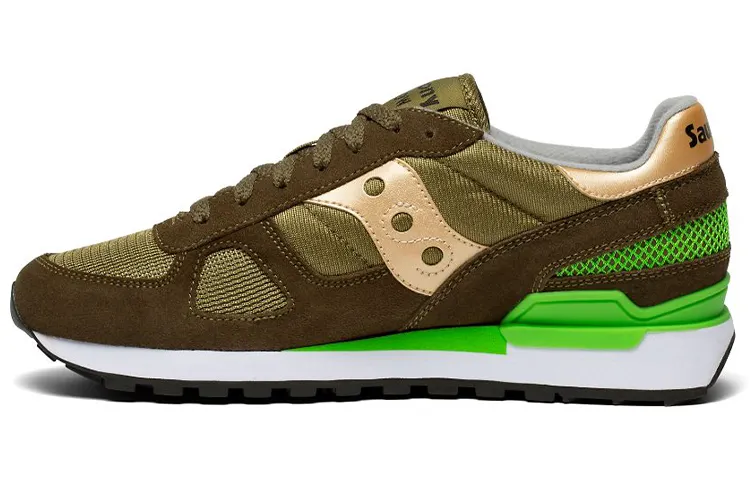 Saucony Shadow Running Shoes Men's Low Top Umber/Green