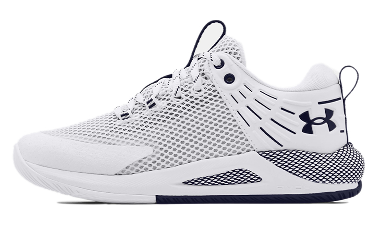 Under Armour HOVR™ Block City wear-resistant anti-slip volleyball shoes for women, white and dark blue
