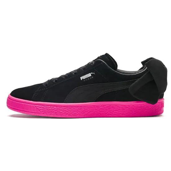 Puma Suede Skateboarding Shoes Women's Low-top Black/powder