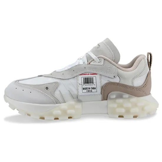 LiNing Cushioning Anti-Slip And Wear-Resistant Low-Top Sports Casual Shoes Women's Ecru