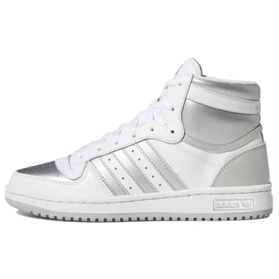 Adidas Originals Top Ten Skateboard Shoes Women's High-top White/Silver