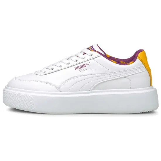 PUMA Oslo Maja Skateboarding Shoes Women's Low-top White/purple/yellow