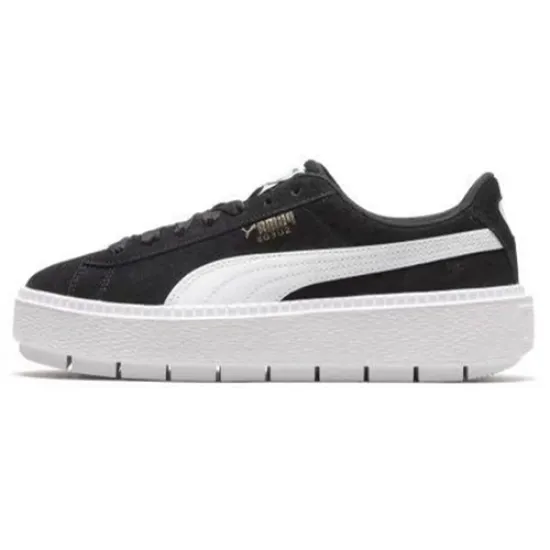Puma Platform Trace Skateboarding Shoes Women's Low-top Black